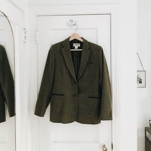 VINTAGE Pendleton Olive Green Tweed Blazer
